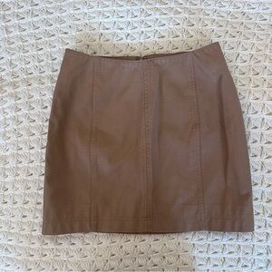 Free People Faux Leather Mini Skirt Brown Size 2
